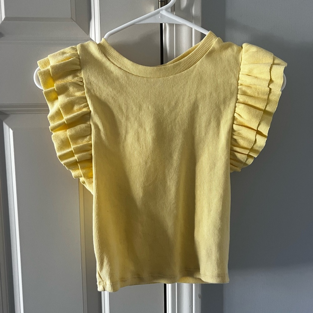 Yellow Ruffle Sleeve Zara Top
